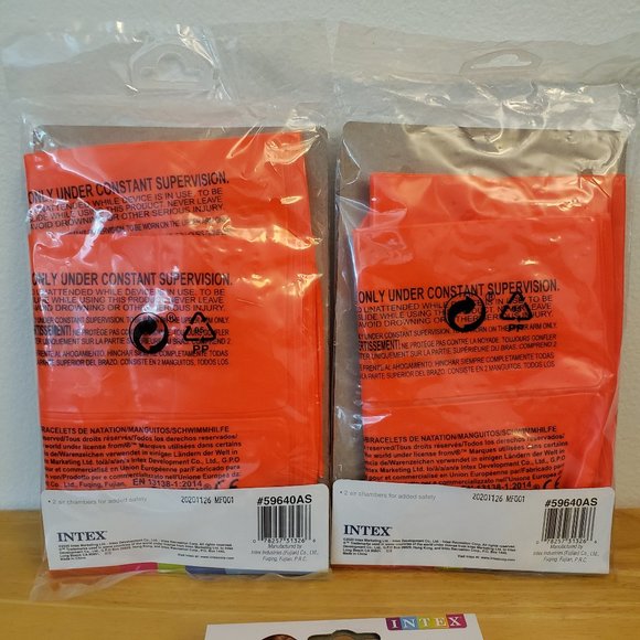 Orange Inflatable Arm Band Floaties - Picture 3 of 5